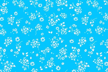 Mavi arka planda beyaz güller var. resimleme tasarımı 