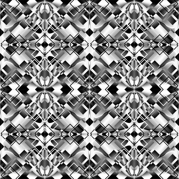 Patrón Blanco Negro Volumétrico Sin Costuras Fondo Negro Abstracto Lujo — Vector de stock