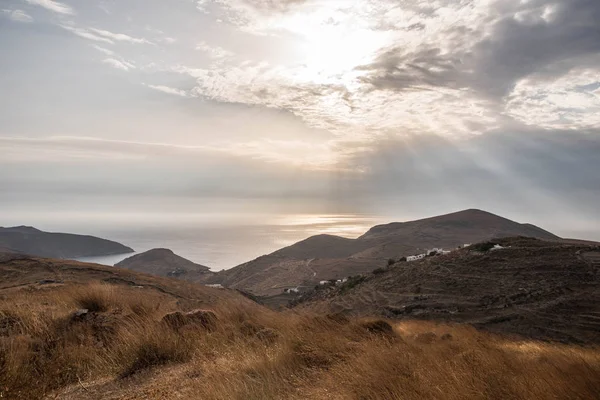 Západ Slunce Nad Krásný Letní Den Ostrově Serifos Kyklady Řecko — Stock fotografie