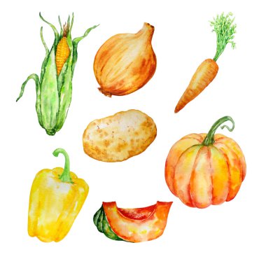 suluboya sebzeler sarı, beyaz bir sırtüstü