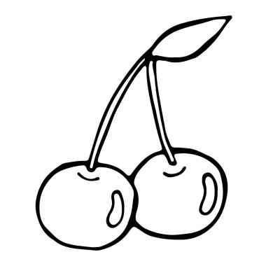 Yapraklı bir dalda iki kiraz