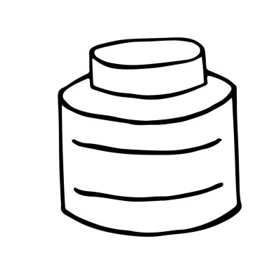 İçinde krema olan kapalı kavanoz.