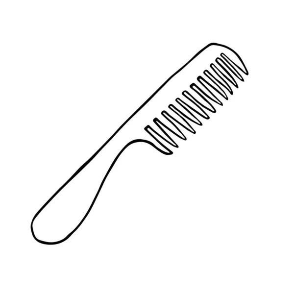 Pettine Vettoriale Capelli Doodle — Vettoriale Stock