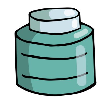 Resim, karalama stili kremalı el çizimi renkli kapalı kavanoz