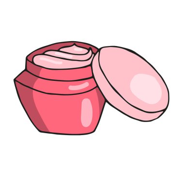 Resim, karalama stili kremalı el çizimi açık kavanoz