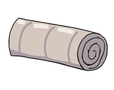 Kaplıca için elle çizilmiş karalama çizimi rengi rulo havlusu