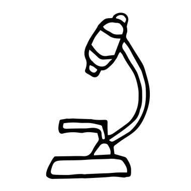 karalama biçiminde el çizimi mikroskop siyah ve beyaz