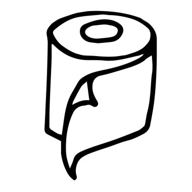 Elle çizilmiş tuvalet kağıdı rulo karalama