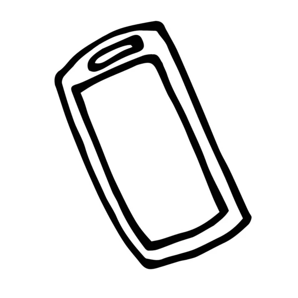 Telefono Cellulare Doodle Disegnato Mano — Vettoriale Stock