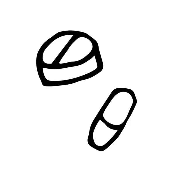 Dvě Tablety Kulaté Tobolka Čmáranici — Stockový vektor