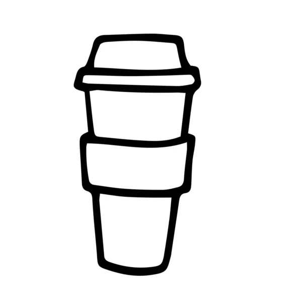 Café Una Taza Papel Caliente — Vector de stock