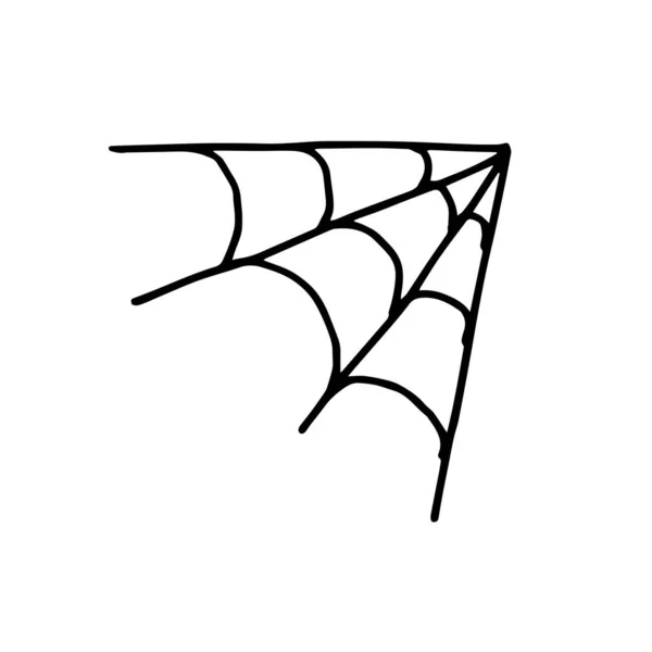 Ilustração Teia Aranha Doodle — Vetor de Stock