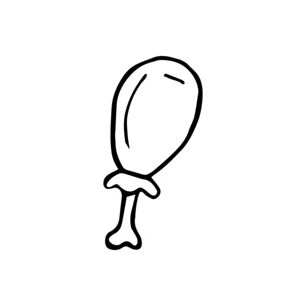 Ілюстрація Курячої Ноги Смаженої Фаст Фуду — стоковий вектор