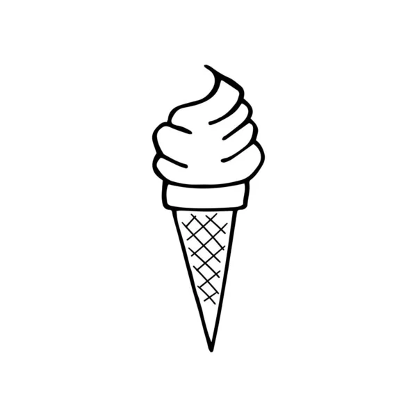 Helado Ilustración Dibujado Mano — Vector de stock