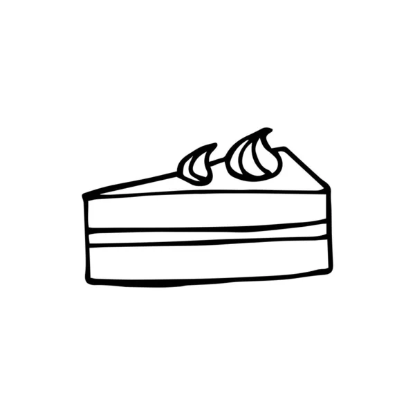 Doodle Torta Fekete Fehér — Stock Vector