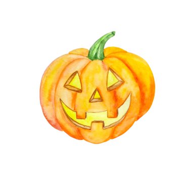 Cadılar bayramında suluboya balkabağı