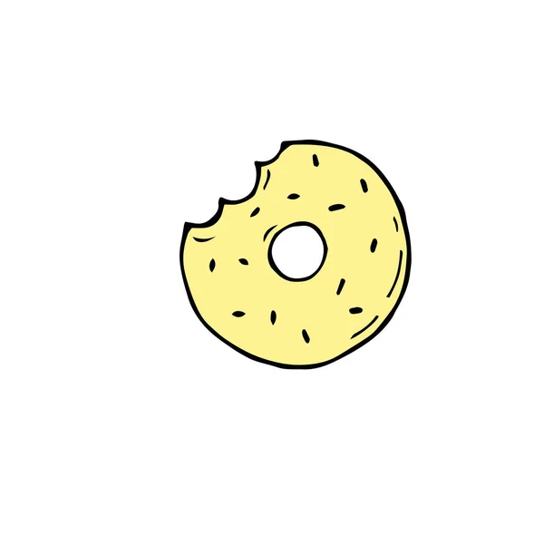 Vector Dulces Amarillo Redondo Donut — Vector de stock