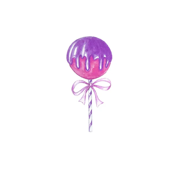 Watercolor Pink Lollipop — Stock Photo, Image