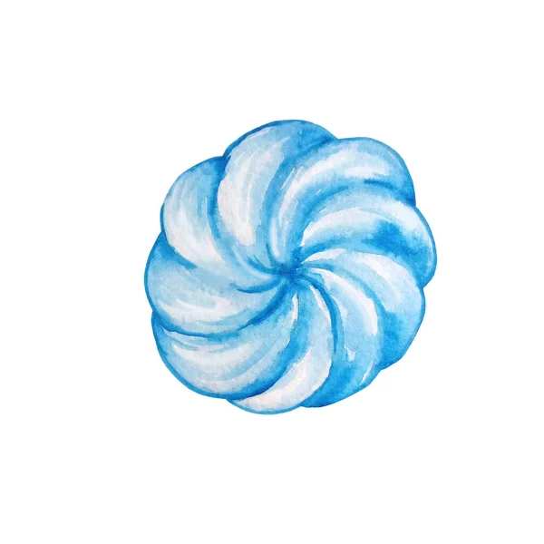 Aquarel Blauw Ronde Zachte Marshmallow — Stockfoto