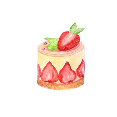 Çilekli suluboya sarı pasta