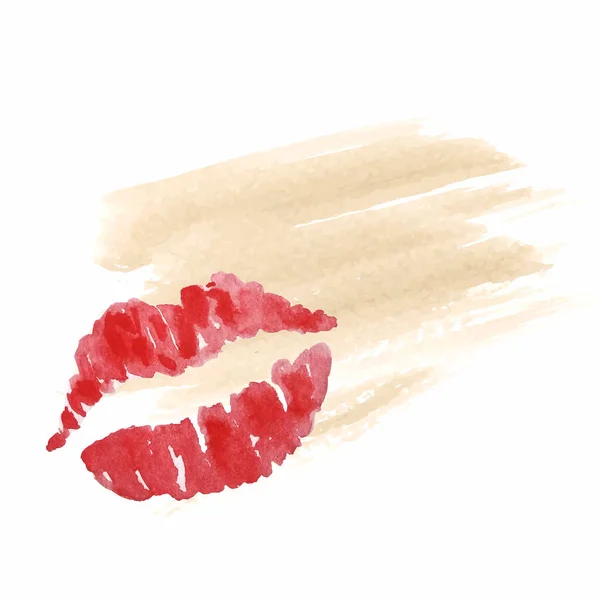 Illustration Red Lips Kiss — Stock Vector