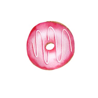 Pembe şekerli suluboya çörek. 