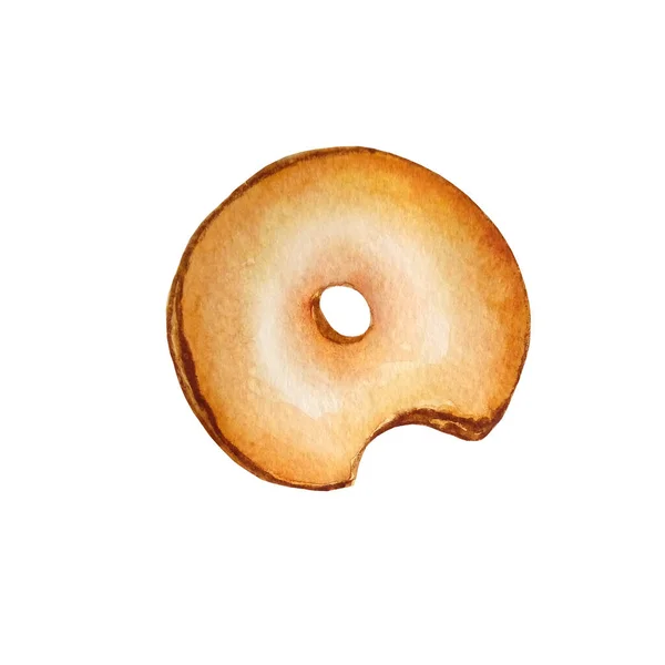 Aquarell Donut Mit Gelb — Stockfoto