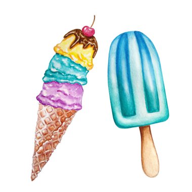 İki farklı şekilli suluboya set ve beyaz arka plan üzerine farklı renkler