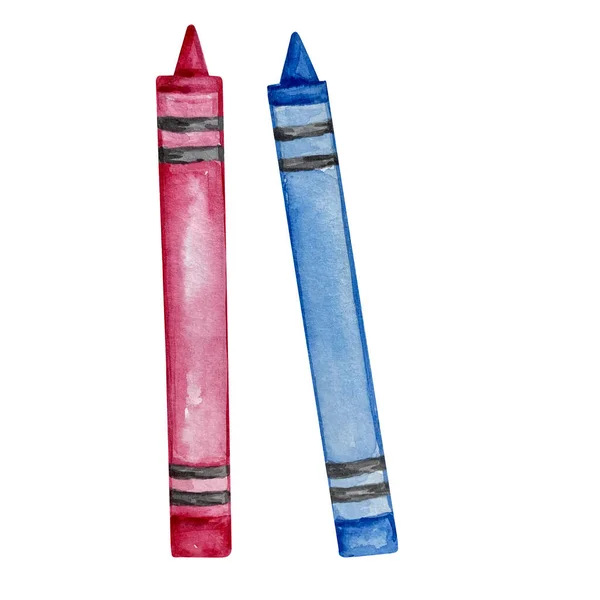 Acuarela Dos Lápiz Crayón — Foto de Stock