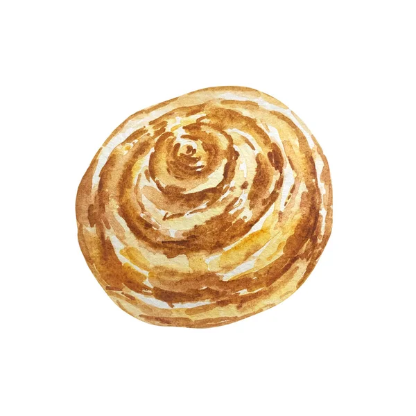 Dessin Aquarelle Délicieuses Pâtisseries Gâteaux Bretzels Petits Pains Croissant Beignets — Photo