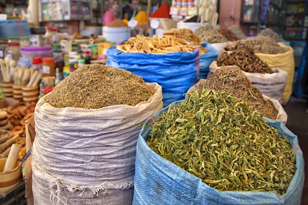 Colorful Spices Herbs Seeds Oriental Market Medina African Harbor City Royalty Free Stock Images