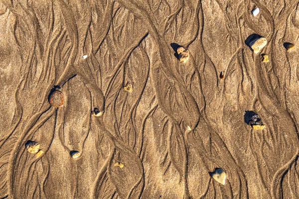 El Jadida Fas yakınındaki Atlantik Okyanusu kıyısında, kum işaretleri