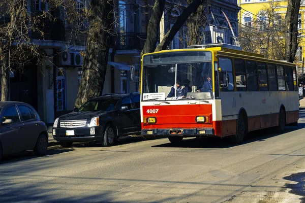 Odessa Ukraina 2018 Wózek Urządzone Zostały Kolorach Flagi Odessa — Zdjęcie stockowe