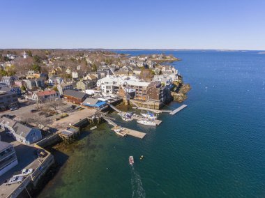 Tarihi Marblehead şehir merkezi ve Marblehead limanı, Marblehead, Massachusetts MA, ABD.
