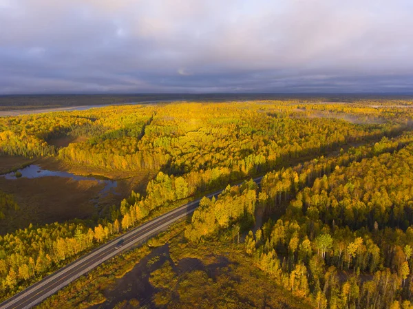 Alaska Route Aka George Parks Highway Alaska Landscape Aerial View — Stockfoto