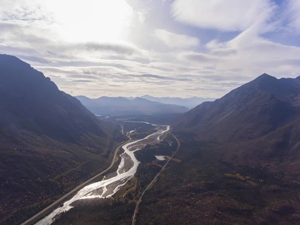 Denali National Park Nenana River Alaska Route 가을에 George Parks — 스톡 사진