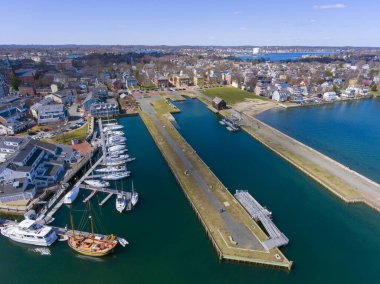 Aerial view of Custom House in Salem Maritime National Historic Site in city of Salem, Massachusetts MA, USA.  clipart