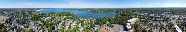 Panorama Lotu Ptaka Historycznego Centrum Salem Portu Salem Salem Massachusetts — Zdjęcie stockowe