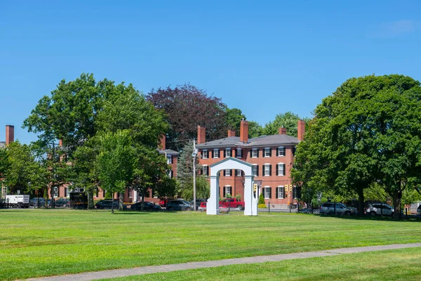 Hannah & Elizabeth Hodges House, built in 1840, at 35 Washington Square North next to Salem Common in Historic district of Salem city center, Massachusetts MA, USA.