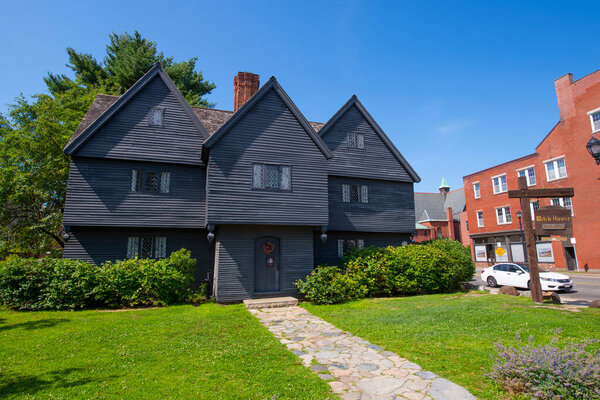 Jonathan Corwin House is known as The Witch House at 310 Essex Street in Historic city center of Salem, Massachusetts MA, USA. This house is the only building ties to the Salem Witch Trials of 1692. 