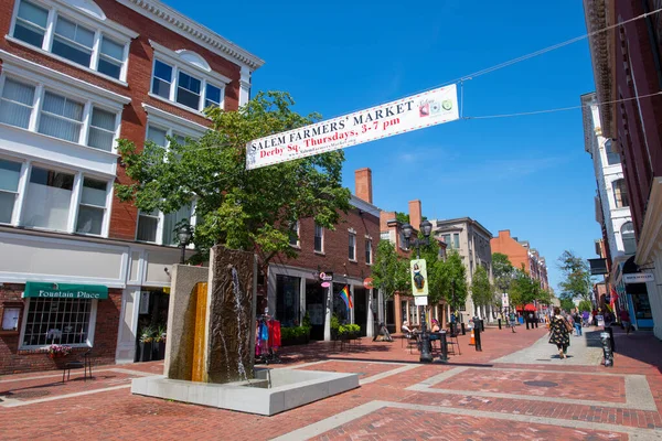 Salem Usa Jul 2019 Ιστορικά Κτίρια Στον Πεζόδρομο Της Οδού — Φωτογραφία Αρχείου