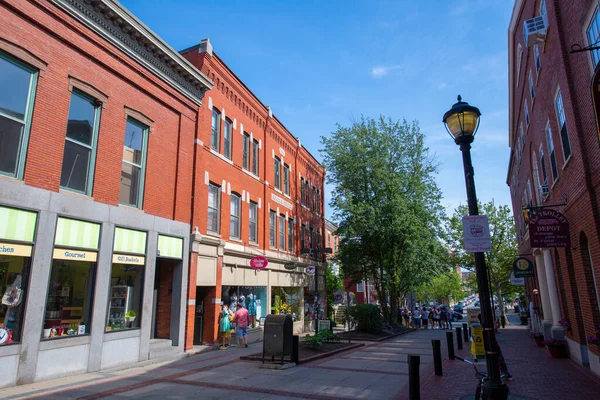 Salem Usa Jul 2019 Historic Buildings Central Street Essex Street — Stock Photo, Image