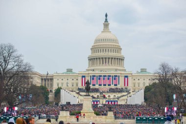 WASHINGTON, DC - 20 Ocak 2017: Amerika Birleşik Devletleri 'nin Washington DC' deki 45. Başkanı Donald Trump 'ın Başkanlık Açılışı.