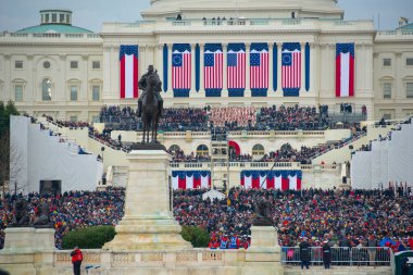 WASHINGTON, DC - 20 Ocak 2017: Amerika Birleşik Devletleri 'nin Washington DC' deki 45. Başkanı Donald Trump 'ın Başkanlık Açılışı.