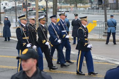 WASHINGTON, DC - 20 Ocak 2017: ABD 'nin başkenti Washington' da ABD 'nin 45. Başkanı Donald Trump' ın göreve başlamasından sonraki Başkanlık Yürüyüşü.