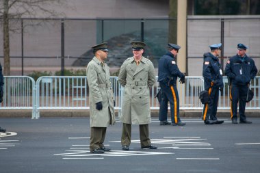 WASHINGTON, DC - 20 Ocak 2017: Maryland Montgomery County polisi, Donald Trump 'ın ABD' nin Washington DC 'deki 45..