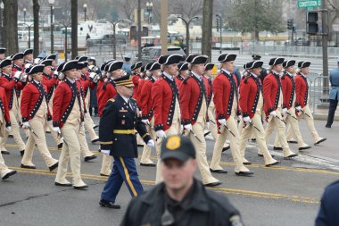 WASHINGTON, DC - 20 Ocak 2017: ABD 'nin başkenti Washington' da ABD 'nin 45. Başkanı Donald Trump' ın göreve başlamasından sonraki Başkanlık Yürüyüşü.