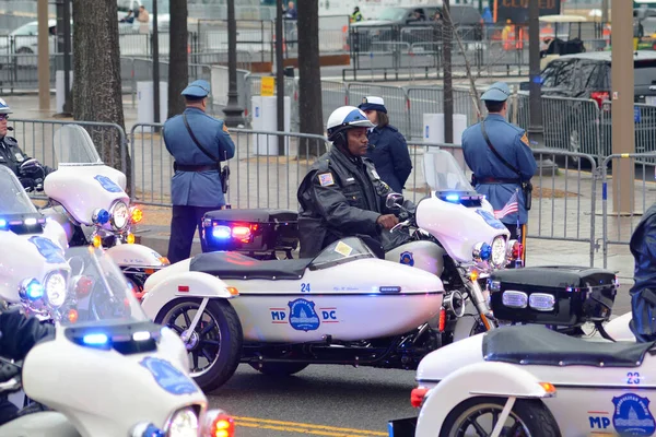 Washington Jan 2017 Policyjna Formacja Motocyklowa Inauguracji Donalda Trumpa Jako — Zdjęcie stockowe