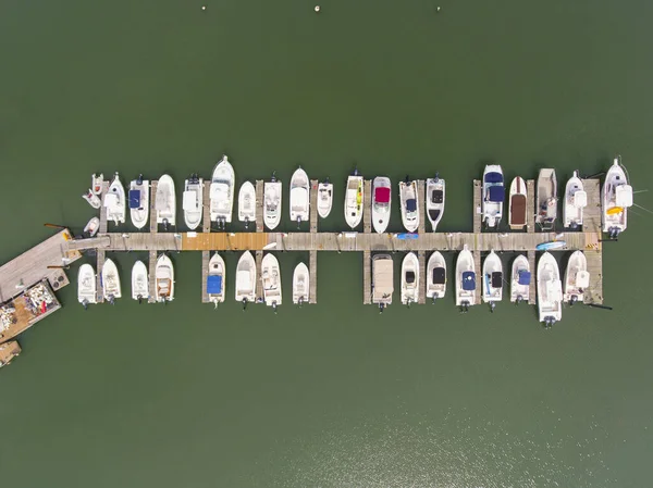 Yachts Pier Aerial View Hingham Harbor Boston Massachusetts Usa — Stock Photo, Image