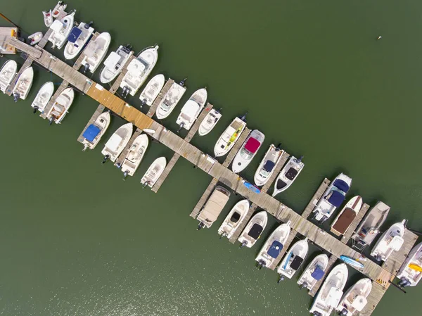 Yachts Pier Aerial View Hingham Harbor Boston Massachusetts Usa — Stock Photo, Image